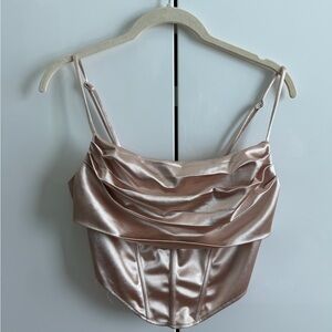 Elegant Satin Gold Women's Top